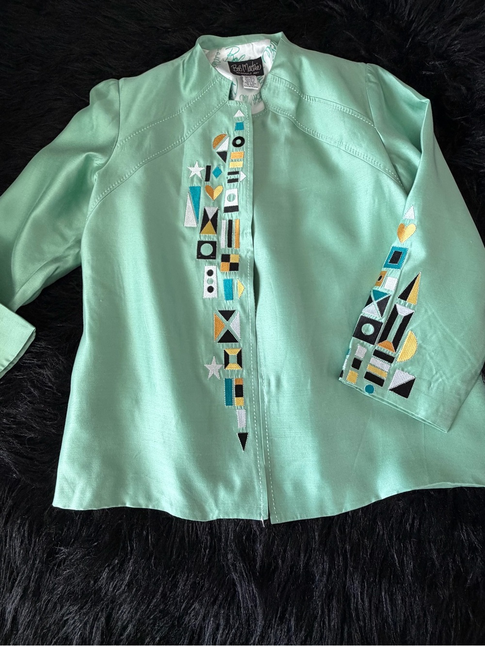Bob Mackie Mint Green Embroidered Jacket